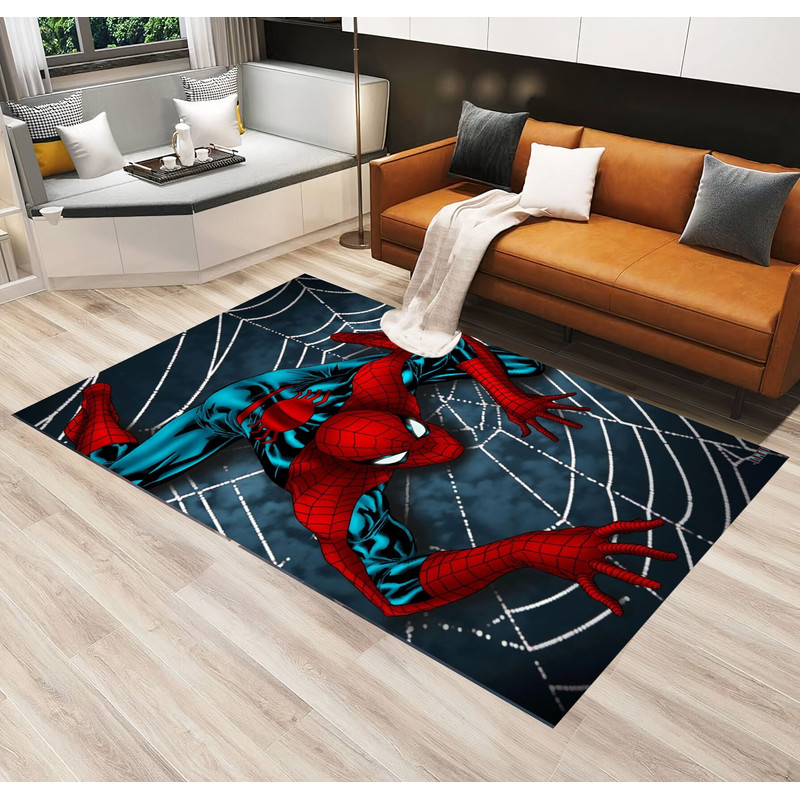 Spiderman Rug,Spider man Rug,Spiderman Comic Rug,Cartoon Character Rug,Kids Room Rug,Living Room Rug,Teens Room Rug,Red Rug,Durable Rug, 1.jpg