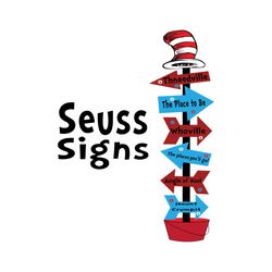 dr seuss signs svg, dr seuss svg, cat in the hat svg, reading svg, seuss signs svg, thing 1 thing 2 svg, dr seuss png