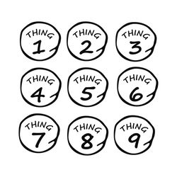 thing 1 to thing 9 bundle svg, trending svg, dr seuss svg, thing svg, cat in hat svg, catinthehat svg, thelorax svg