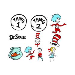dr seuss thing 1 thing 2 svg, trending svg, dr seuss svg, thing svg, cat in hat svg, catinthehat svg, thelorax svg