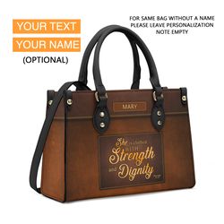 Personalized Leather Bag Custom Name Handbag, Christian Bag Bible Verses Bag Gifts for Women Mom Chr