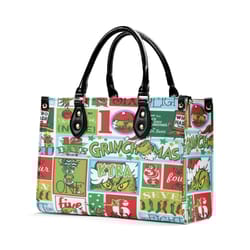 grinch christmas collection handbag, leather christmas handbag, grinch women bag