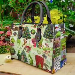 grinch christmas collection handbag, leather christmas handbag, grinch women bag