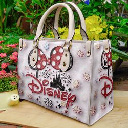 Disney Minnie Handbag, Disney Leather Handbag, Disney Christmas Women bag