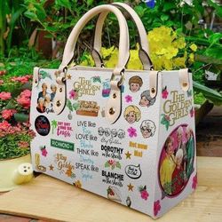 The Golden Girls Leather Handbag,  TV Show Movie Handbag Wallet Travel Luggage Bag,  Personalized Women Handbag