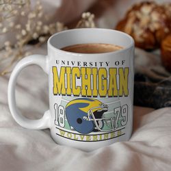 vintage michigan coffee mug, distressed michigan mug