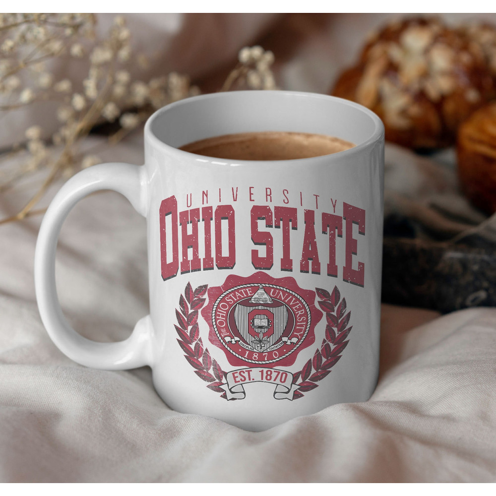 Vintage Style, Ohio State EST 1870 Coffee Mug, Buckeyes Football Mug, Ohio State University, Football College Tea Cup, Gameday Mug.jpg