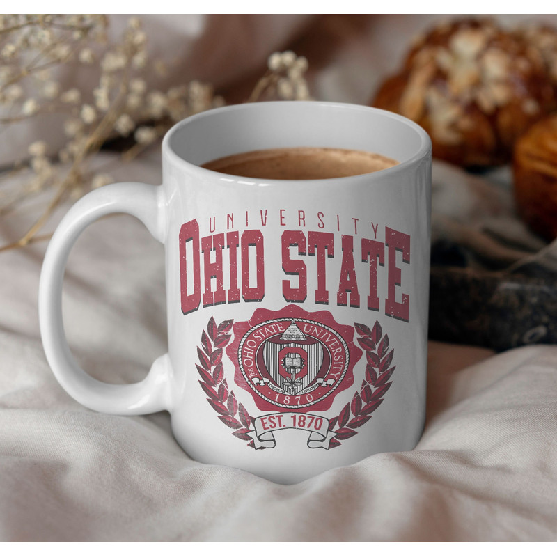 Vintage Style, Ohio State EST 1870 Coffee Mug, Buckeyes Football Mug, Ohio State University, Football College Tea Cup, Gameday Mug.jpg