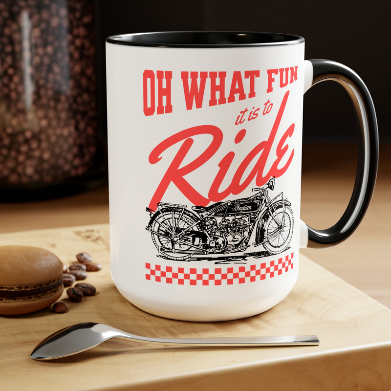 Motorcycle Holiday Coffee Mug, Oh What Fun It Is To Ride Motorcycle Vintage Coffee Mug, Dirt Bike Mug, Motorcycle Lover,Christmas Motorcycle.jpg