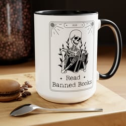 read banned books coffee mugs, books lover teacher gifts, banned books mug