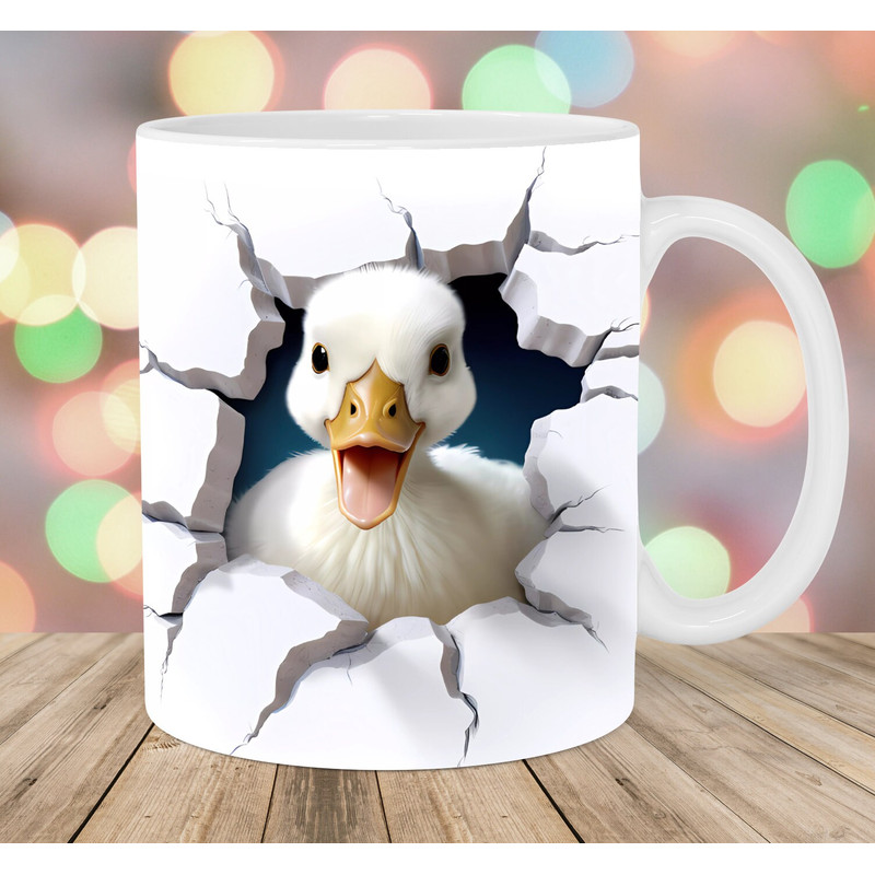 3D Baby Duck Mug Wrap, 11oz And 15oz Mug Template, Hole In A Wall Mug Sublimation Design, Mug Wrap Template, Instant Digital Download PNG.jpg
