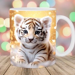 3d baby tiger mug, 11oz and 15oz mug, mug design