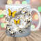3D Crack In A Wall Butterflies Mug Wrap, 11oz And 15oz Mug Template, Mug Sublimation Design, Mug Wrap Template, Instant Digital Download PNG.jpg