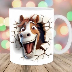3d funny horse mug, 11oz 15oz mug, mug design