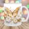 3D Gold Butterfly Flowers Mug Wrap, 11oz And 15oz Mug Template, Mug Sublimation Design, Mug Wrap Template, Instant Digital Download PNG.jpg