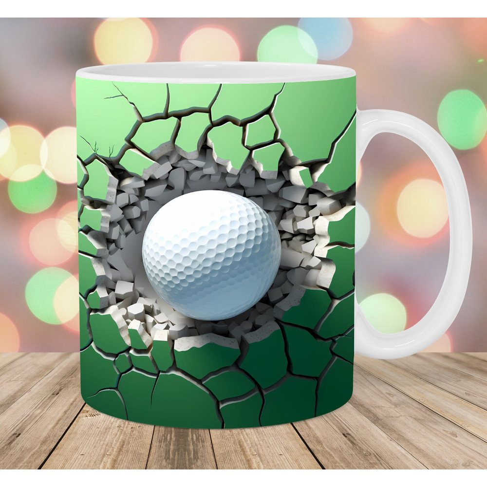 3D Golf Ball Hole In A Green Wall Mug Wrap, 11oz & 15oz Mug Template, Mug Sublimation Design, Sport Mug Wrap, Instant Digital Download PNG.jpg