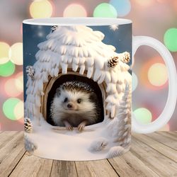 3d hedgehog mug, 11oz 15oz mug, mug design