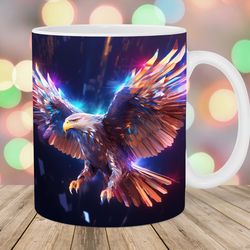 3d holographic flying eagle mug, 11oz 15oz mug, mug design