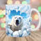 3D Polar Bear Mug Wrap, 11oz & 15oz Mug Template, Hole In A Wall Mug Sublimation Design, Mug Wrap Template, Instant Digital Download PNG.jpg