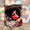 3D Red Cardinal Bird Mug Wrap, 11oz And 15oz Mug Template, Mug Sublimation Design, Mug Wrap Template, Instant Digital Download PNG.jpg