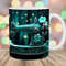 3D Sewing Machine Mug Wrap, 11oz & 15oz Mug Template, Green Mug Sublimation Design, Flower Mug Wrap Template, Instant Digital Download PNG.jpg
