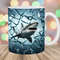 3D Shark Hole In A Glass Wall Mug Wrap, 11oz & 15oz Mug Template, Mug Sublimation Design, Mug Wrap Template, Instant Digital Download PNG.jpg