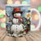 3D Snowman Mug Wrap, 11oz And 15oz Mug Template, Vintage Mug Sublimation Design, Flower Mug Template, Instant Digital Download PNG.jpg
