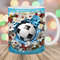 3D Soccer Ball Mug Wrap, 11oz And 15oz Mug Template, Mug Sublimation Design, Flowers Mug Wrap Template, Instant Digital Download PNG.jpg