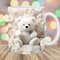3D Teddy Bear Mug Wrap, 11oz & 15oz Mug Template, Mug Sublimation Design, White Flowers Mug Wrap Template, Instant Digital Download PNG.jpg