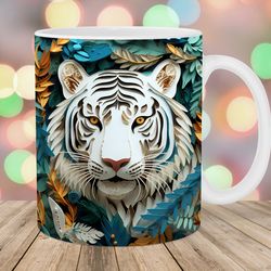 3d tiger mug, 11oz and 15oz mug, mug design