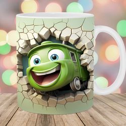 3d train hole in a wall mug, 11oz and 15oz mug, mug design