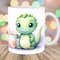Baby Dinosaur With Bubble Tea 11oz & 15oz Mug Template, Mug Sublimation Design, Watercolor Mug Wrap Template, Instant Digital Download PNG.jpg