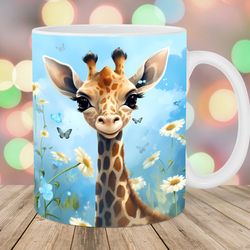 baby giraffe mug, 11oz and 15oz mug, mug design