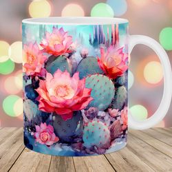 cactus flowers mug, 11oz 15oz mug, mug design