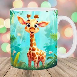 cartoon baby giraffe mug, 11oz 15oz mug, mug design