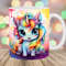 Colorful Neon Baby Unicorn Mug Wrap, 11oz And 15oz Mug Template, Mug Sublimation Design, Mug Wrap Template, Instant Digital Download PNG.jpg