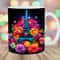 Colorful Neon Eiffel Tower Mug Wrap, 11oz & 15oz Mug Template, Mug Sublimation Design, Roses Mug Wrap Template, Instant Digital Download PNG.jpg