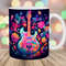Colorful Neon Guitar Mug Wrap, 11oz & 15oz Mug Template, Mug Sublimation Design, Flower Mug Wrap Template, Instant Digital Download PNG.jpg