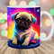 Colorful Neon Pug Mug Wrap, 11oz And 15oz Mug Template, Dog Mug Sublimation Design, Puppy Mug Wrap Template, Instant Digital Download PNG.jpg
