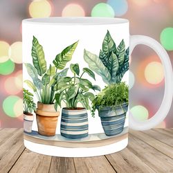 house plants mug, 11oz 15oz mug, mug design