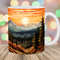 Mountain Forest Sunset Landscape Mug Wrap, 11oz & 15oz Mug Template, Mug Sublimation Design, Mug Wrap Template, Instant Digital Download PNG.jpg