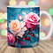 Roses Mug Wrap, 11oz And 15oz Mug Template, Oil Painting Mug Sublimation Design, Flowers Mug Wrap Template, Instant Digital Download PNG.jpg