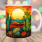Stained Glass Cactus Mug Wrap, 11oz & 15oz Mug Template, Mug Sublimation Design, Sunset Mug Wrap Template, Instant Digital Download PNG.jpg