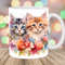 Watercolor Flower Kittens Mug Wrap, 11oz And 15oz Mug Template, Mug Sublimation Design, Mug Wrap Template, Instant Digital Download PNG.jpg