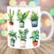 Watercolor House Plants Mug Wrap, 11oz And 15oz Mug Template, Mug Sublimation Design, Mug Wrap Template, Instant Digital Download PNG.jpg