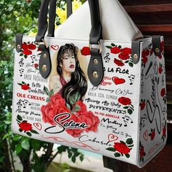 Selena Quintanilla Leather HandBag,Selena Quintanilla Como La Flor Leather Bag, Queen of Tejano Shoulder Bag