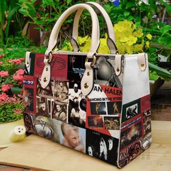van halen lover women leather hand bag,van halen music bag,van halen fan gift