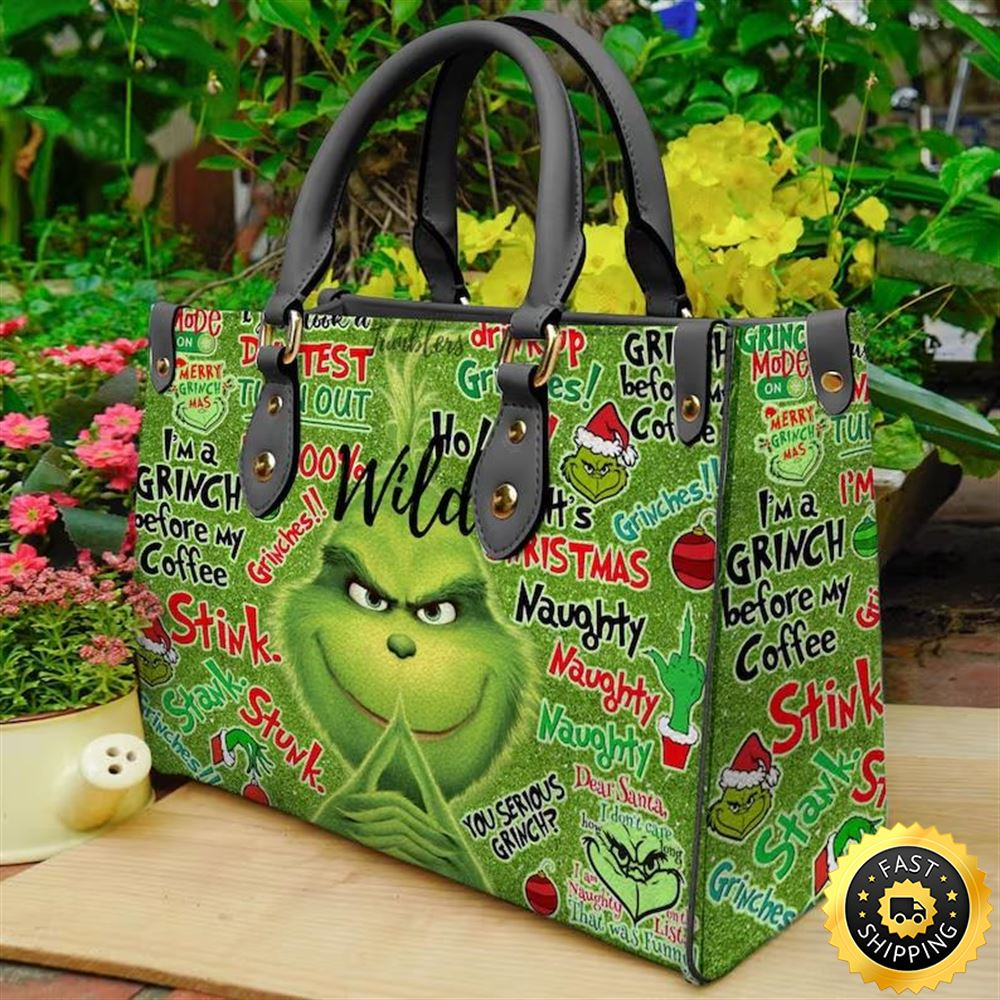 Grinch Christmas Leather Bag,Grinch Lover's Handbag.jpg