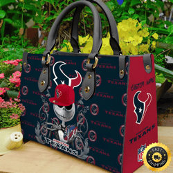Houston Texans NFL Jack Skellington Women Leather Bag