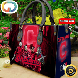 Cleveland Indians MLB Halloween Women Leather Hand Bag